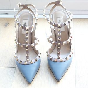 Rockstud Valentino pumps in steel blue/grayish color size 37.